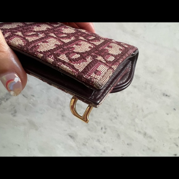 ❌SOLD❌ AUTHENTIC DIOR RED OBLIQUE SADDLE FLAP CARD HOLDER - Picture 4 of 10